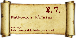 Matkovich Témisz névjegykártya
